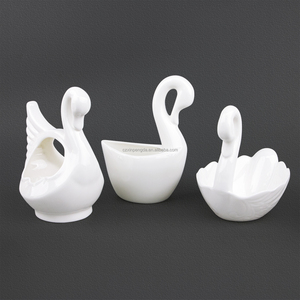 <span class=keywords><strong>Moderno</strong></span> ristorante utensili da cucina a forma di cigno <span class=keywords><strong>bianco</strong></span> in ceramica posate porta utensili per la casa - Product Image 3