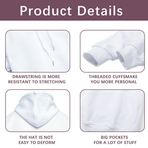 Spedizione Gratuita da Magazzino USA, Felpa Unisex 100% Poliestere, Felpe Bianche per Sublimazione, Felpe Oversize per Uomo - Product Image 6