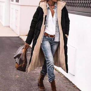 Manteau en peau de mouton surdimensionné pour femmes - <span class=keywords><strong>Veste</strong></span> d'hiver longue en polaire pelucheuse - Product Image 2