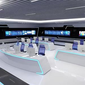 Banc de travail en bois courbé laqué <span class=keywords><strong>blanc</strong></span> moderne, <span class=keywords><strong>console</strong></span> de salle de contrôle, armoire de rangement réglable, mobilier de <span class=keywords><strong>bureau</strong></span> commercial durable - Product Image 2