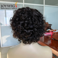 Perruques de cheveux ondulés pour femme noire, perruques sans colle faites à la machine perruques de cheveux humains courts Pixie cheveux brésiliens