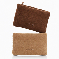 Sac en tissu éponge personnalisé avec logo GWP, sac de rangement pour cosmétiques moelleux et gonflé, pochette douce, sac de toilette
