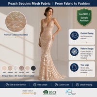 Prix usine tissus en maille à paillettes de haute qualité 100 polyester belle couleur pour robe à paillettes fille