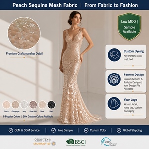 Telas de malla de lentejuelas de alta calidad a <span class=keywords><strong>precio</strong></span> de fábrica 100 poliéster hermoso color para vestido de lentejuelas de niña - Product Image 2