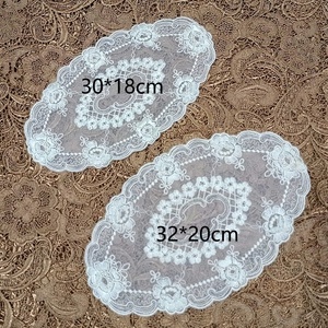 Miếng vá ren lưới thêu hình hoa tròn oval rỗng, dùng được hai cách, trang trí quần áo, làm đế lót ly, nhiều kích cỡ - Product Image 5
