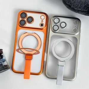 Funda Magnética para Teléfono con Correa de Silicona Esmerilada Electrochapada y Soporte Metálico para iPhone 12 13 14 15 16 17 Pro Max, Fundas Anti-caída - Product Image 2
