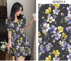 Nuevo Estilo y Moda, Tela de Rayón 100% <span class=keywords><strong>con</strong></span> Estampado Floral Digital Personalizado, Tela de Rayón <span class=keywords><strong>con</strong></span> Acabado Antiarrugas para Vestidos - Product Image 2