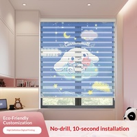 Rideaux Transparents pour Chambre d'Enfant Fille Dessin Animé Nouveau Modèle 2025 Stores Vénitiens Sans Perçage Occultants Pare-Soleil Stores Enrouleurs
