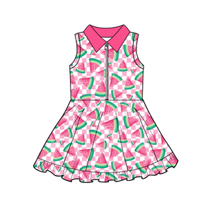 GSD3778 Venta al por mayor Nuevo conjunto de yoga estilo boutique para niñas, vestido a cuadros azul para niña, sin MOQ, ODM - Product Image 4