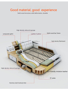 Kehui Stelt Franse Design Kwaliteit Getuft Enkele Headbo Multifunctionele Slaapkamer Hot Dubbele Plaatsen Stijl Cama Grijs Gestoffeerd Bed