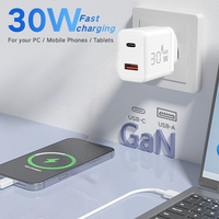 Adaptador de Viaje Universal al por Mayor, Enchufe USB, Cargador Tipo C de 30 W, Bloque de Carga Superrápida GaN, Nuevo Cargador Rápido para Teléfono