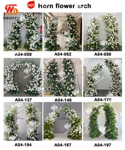 ซุ้มแต่งงานตกแต่งดอกไม้สีชมพูทรงโค้ง ขายดี พร้อมเสาดอกไม้ประดิษฐ์ สำหรับงานแต่งงานและงานเลี้ยงที่น่าประทับใจ - Product Image 3