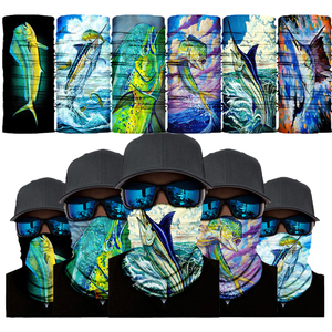 Pañuelo Tubular Multifuncional Sublimable con Estampado de Peces Oceánicos para Ciclismo y Pesca - Product Image 1
