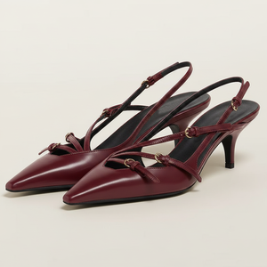 <span class=keywords><strong>Scarpe</strong></span> da Donna con <span class=keywords><strong>Tacco</strong></span> <span class=keywords><strong>Basso</strong></span> a Gattino, Multi-Fascia Dorata, Slingback, Punta Affusolata, Tomaia Aperta, Vendita all'Ingrosso OEM - Product Image 2