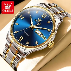   Reloj de Hombre 9955, Reloj Mecánico Automático de Lujo con Diamantes, Reloj Clásico Simple de Acero Inoxidable, Resistente al Agua, con Fecha y Día de la Semana - Product Image 2