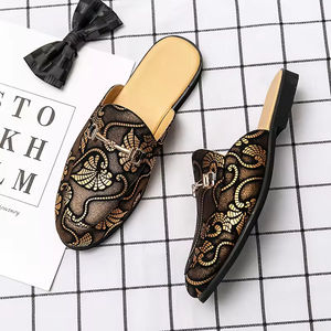 Men's <b>Summer</b> Trendy Evergreen Fashion Trend Breathable Anti-Odor <b>Slippers</b> Single-Foot Anti-Slip Laid-Back Half-Length Flip-Top - Product Image 6