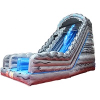 Château gonflable commercial d'extérieur pas cher avec toboggan sec, structure de jeux gonflable, ville de loisirs avec toboggan