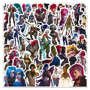 50 autocollants décoratifs de style cyberpunk en provenance directe d'usine : autocollants sur le thème des personnages Arcane pour skateboards, motos et casques - Product Image 5