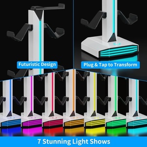 RGB 컨트롤러 홀더 9 조명 모드 USB 플러그 충전 스탠드 헤드셋 스탠드 게임용 책상 액세서리 게임 액세서리 - Product Image 3