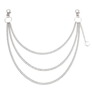 โซ่คาดเอวหลายชั้นพร้อมจี้รูปพระจันทร์ สไตล์พังก์ สำหรับผู้หญิง สีเงินทิเบต ใช้ได้ทุกวัน - Product Image 5