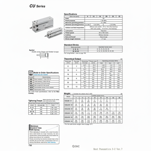 Cilindro de montaje libre SMC Pneumatics Piezas neumáticas - Product Image 1