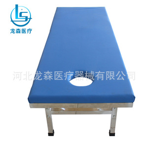 Cama de masaje metálica para salón de belleza, cama de examen hospitalaria, cama de diagnóstico, cama ambulatoria azul de acero inoxidable engrosado - Product Image 4