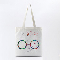 Sac en toile de coton uni à imprimé personnalisé, fourre-tout pour épicerie avec des courses