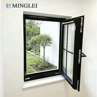 Fenêtre à battant et à bascule en aluminium étroit de haute qualité NFRC, triple vitrage trempé Low-E, isolation thermique, avec moustiquaire