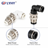 Connecteurs coudés en laiton à 90 degrés série KPLM 4 6 8 10 12 mm pour tuyaux d'air, idéaux pour les lignes de montage de contrôle pneumatique et les raccords de tuyauterie