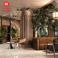 Meubles de design d'intérieur d'hôtel modernes, haut de gamme, écologiques, durables, personnalisés, élégants, pour salle à manger, salle d'attente, vitrines LED