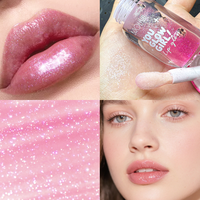 Aceite Labial al por Mayor, Brillo Hidratante con Color, Transparente, Cuidado Labial, Cabezal de Brocha Grande, Brillo con Purpurina, Producto de Maquillaje Nutritivo para Labios