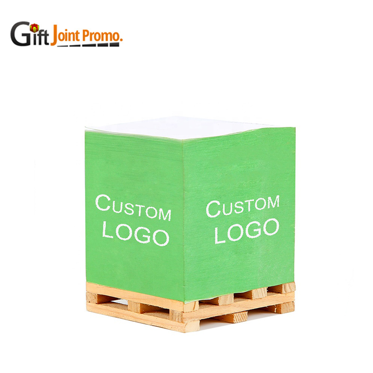 Custom Logo Sticky Note with Wooden Pallet - Self-Adhesive Memo Pad