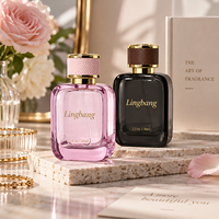 Flacon de parfum carré en verre de 50 ml avec col serti, flacon de parfum coloré avec bouchon décoratif pour emballage personnalisé en gros