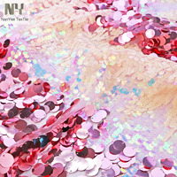 Nanyee Textile 9 + 18mm Rose Et Nude Disque Surdimensionné Tissus À Paillettes Mixtes Pour Mini Robe Cami