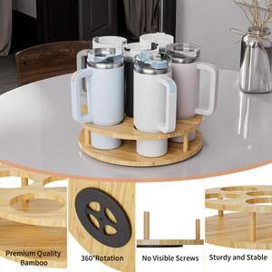 Organizador de Botellas Stanley Cup, Organizador de Vasos de Bambú para Gabinete, Compatible con Vasos de 40 Oz - Product Image 3