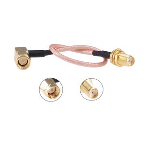 Rg316 RF đồng trục Coax lắp ráp SMA nữ để SMA nam góc phải 15cm 6in FPV ăng ten cáp mở rộng - Product Image 4