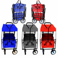 Chariot utilitaire pliable à 4 roues pour extérieur, robuste, avec auvent amovible, capacité de charge de 80 kg, personnalisable OEM