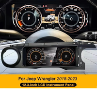 Radio Multimedia Android Layar Ganda 12.3 Inci Terbaru, LCD Dashboard Digital Cluster Carplay untuk Jeep Wrangler JL 2019-2023