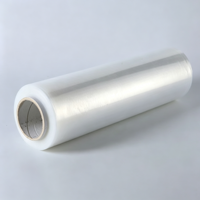 Film étirable PE translucide imperméable de qualité alimentaire pour l'emballage des produits en supermarché, largeur 50 cm, moulage par soufflage