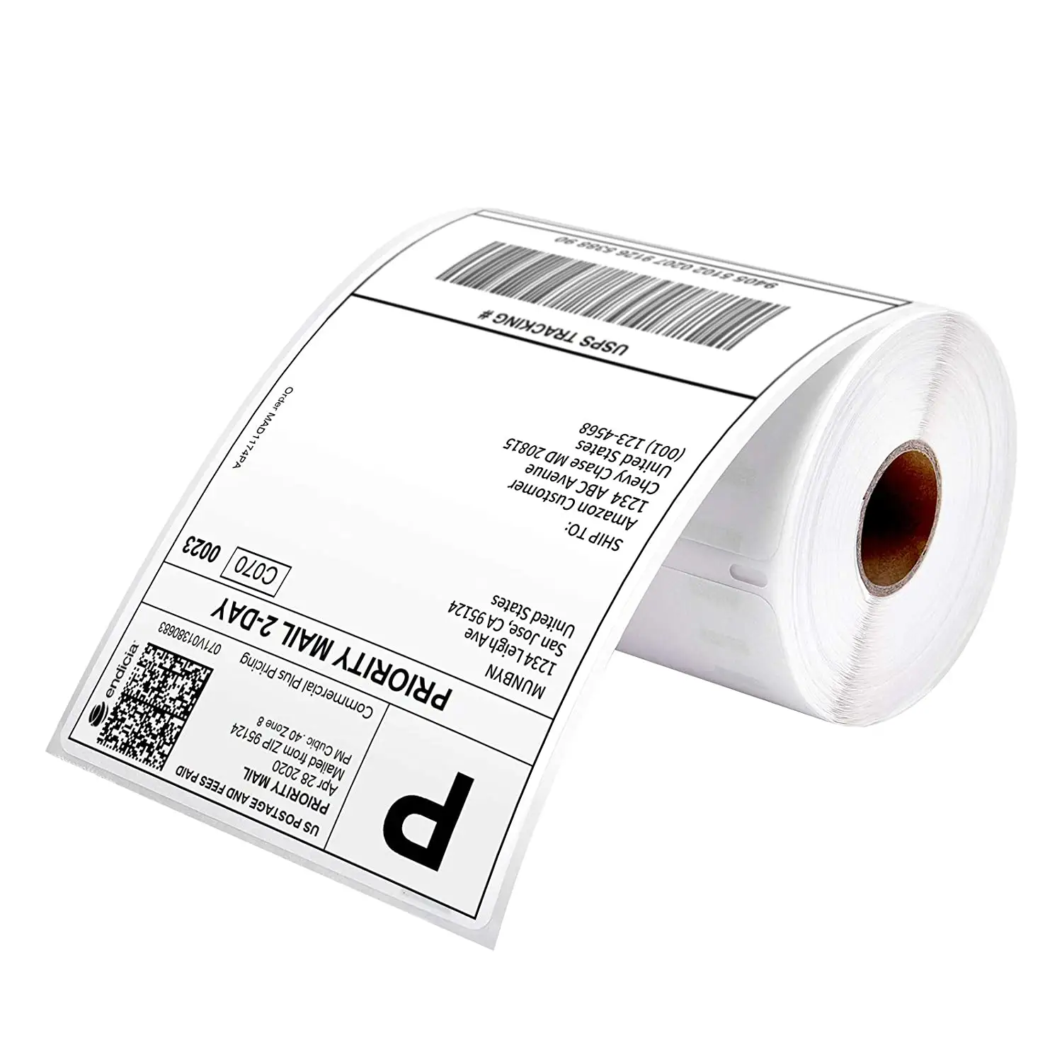 Adesivo permanente perforato 1744907 4xL 4 "x 6" 4x6 etichetta termica diretta per spedizione in bianco bianco