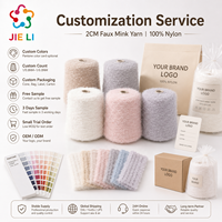 Fil fantaisie en fausse fourrure de vison 2CM, 100% nylon, à poils longs et duveteux, pour tricot de pulls d'hiver pour femmes, couleur personnalisée, fourniture directe usine