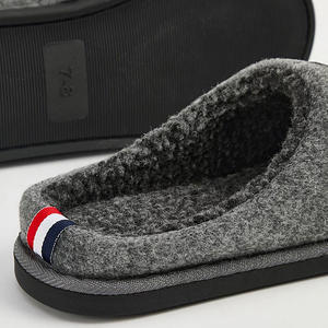 남성용 퍼지 셰르파 안감 쿠션 슬리퍼 미끄럼 방지 슬리퍼 슬립온 하우스 신발 뮬 슬리퍼 - Product Image 2