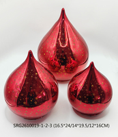Boule de verre rouge avec lumière LED pour la décoration de Noël et la décoration de la maison