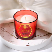 Bougies de luxe personnalisées parfumées pour marque privée, livraison directe, cadeaux de baby shower, bougies courtes en verre coloré faites à la main, parfumées aux huiles végétales