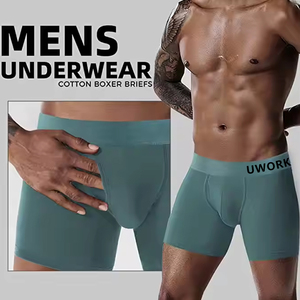 Wholesale Men's Comfortable <strong>Boxer</strong> Briefs Cotton Underwear <strong>Custom</strong> Logo Breathable Plus Size 4 Pack Underpants Soft <strong>Boxers</strong> for Men - Product Image 2