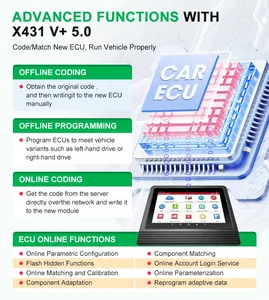 ユニバーサルローンチX431 V + V5.0 v Plus Pro3s + DBSCARVII診断ツールサポートトポロジマッピングECUオンラインコーディング & 37サービス - Product Image 4