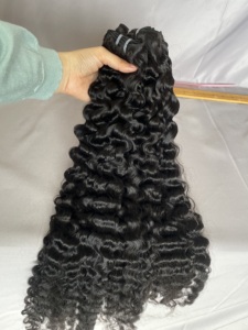 Wholesale Factory Price Natural Color Indian Bundles Raw Virgin Cuticle Aligned Hair Bundles Curly Human - Product Image 5