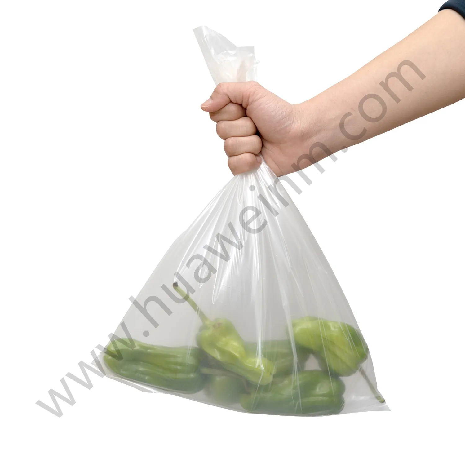 बायोडिग्रेडेबल ताजे फल और सब्जी पैकेजिंग बैग सुपरमार्केट के लिए रोल पर साफ़ प्लास्टिक शॉपिंग उत्पाद बैग