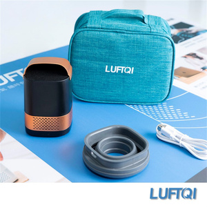 Purificador de aire portátil antibacteriano para interiores/exteriores, filtro de Metal lavable LED UV, Color negro dorado para coche, hogar, uso al aire libre - Product Image 4