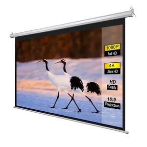100 inch 4:3 HD motorized remote control for home theater TV wall mounted ceiling projection screen for education classroom
